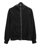High-neck two-way hooded zip-up