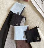 Cello Color Matching Collar Cufflinks Ribbed Knit