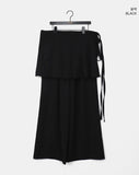 [MADE] Rerek Ribbon Strap Layered Wrap Skirt Pants
