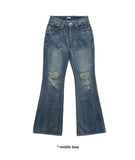 DAMAGE BOOTCUT DENIM