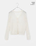 Dove See-through V-neck Two-Way Button Cardigan