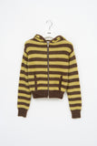 (W) Annie Striped Warm Zip Hoodie