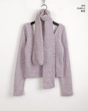 [Wool 20] Bafe Fleece Deep U-Neck Knit Muffler Set