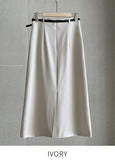 Della Pintuck A-Line Long Skirt (Belt Set)