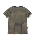 Falling Cat Stripe Crop Short Sleeve Tee