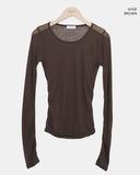 Maden See-Through Layered Long Sleeve T-Shirt