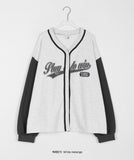 [BAONHAUS] Tenny lettering cotton color matching cardigan