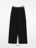Kimone fleece string banding corduroy cargo pants