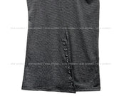 Pin Stripe Unbalance Button Sleeveless