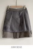 Chalet Brushed Unbalanced Pleats Mini Skirt