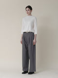 [Premium] High-Waist Pintuck Wide Pants