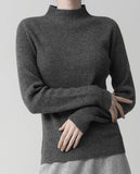 [Premium] Whole Garment  Half-Turtleneck Ribbed Knit