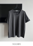 Jun Inner U-Neck Washing Short Sleeve Tee