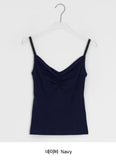 Orr Eyelet Punching Shirring V-Neck Strap Sleeveless
