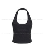 Pigment Snap Ribbed Halter Sleeveless