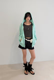 ROUGH SHIRRING HOOD ZIP-UP