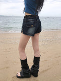 Dibe Vintage Washing Denim Low Shorts