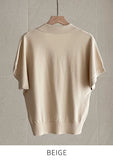 Kashua V-neck Collar Short Sleeve Knit