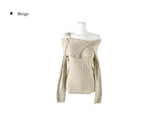 Haev String Ribbon Off-Shoulder Rib Knit