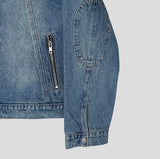 Motorick cut-out patch biker denim jacket