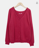 Doan Back Point Lettering V-neck Knit Cardigan
