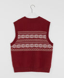 [BAONHAUS] Davitz Snowflake Knit Vest