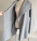 [Wool85%] Labelli Shawl Collar Wool Cashmere Handmade Half Coat