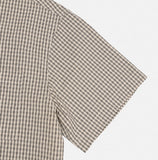 Country pin check semi-crop short sleeve shirt