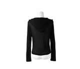 Kudo Button Hood See-Through Long Sleeve Cardigan