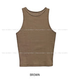 [U-BASIC] Basic Baldy Ribbed Crop Mango Sleeveless