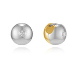 Champagne Full Moon Point Silver One Touch Earring S