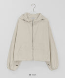 Pedro Pigment Crop Hood Zip-Up Jumper