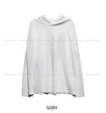 Layered see-through knitwear hoodie