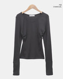Hammy V-neck Button Layered T-shirt