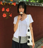PUNCHING SHORT-SLEEVE CARDIGAN