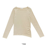 UNBALANCE SLIT SHIRRING T