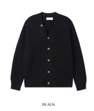 Normal Button Ribbed Knit Cardigan