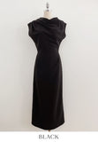 Celia Shirring Turdle Sleeveless Long One Piece