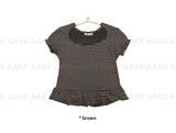 STRIPE HALTER FRILL TEE