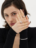 Champagne Full Moon Silver Clean Ring