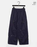 Chobi Rivet Pleated Pin Tuck Brushed Pants
