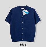 Berry boucle short sleeve cardigan