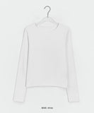 [BAONHAUS] Benir Round Ribbed Long Sleeve Tee