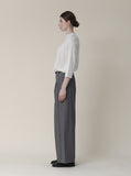 [Premium] High-Waist Pintuck Wide Pants