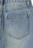 (W) WASHED DENIM PANTS