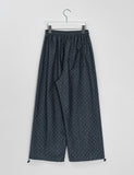 [BAONHAUS] Kotika Dot Denim Balloon Banding Wide Pants