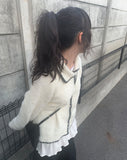 Tuen Color Matching Line Collar Knit Cardigan