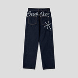Carry Of Back Lettering Denim Pants