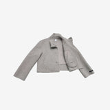 Mean high neck wool handmade short coat