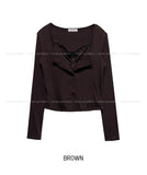 Seni Lace Button Layered Cardigan